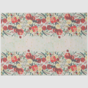 Papel De Seda Navidades Flores y estrellas en azul