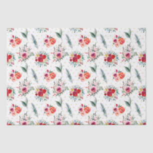 Papel De Seda Navidades flores y patrón de evergreens