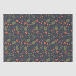 Papel De Seda Navidades Foliage Holly Botánico de vacaciones mod