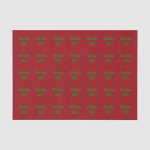 Papel De Seda Navidades Forman Brat De Oro Verde Sobre Rojo Crim
