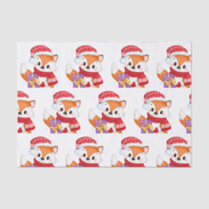 Papel De Seda Navidades Fox con regalo morado