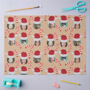 Papel De Seda Navidades Funny Family Photo Santa Hats Kraft