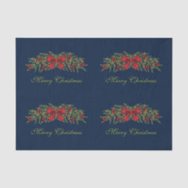 Papel De Seda Navidades Garland Con Bow Rojo Y Balbuceos