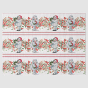 Papel De Seda Navidades Garland Vintage Chica Pinecone Berries