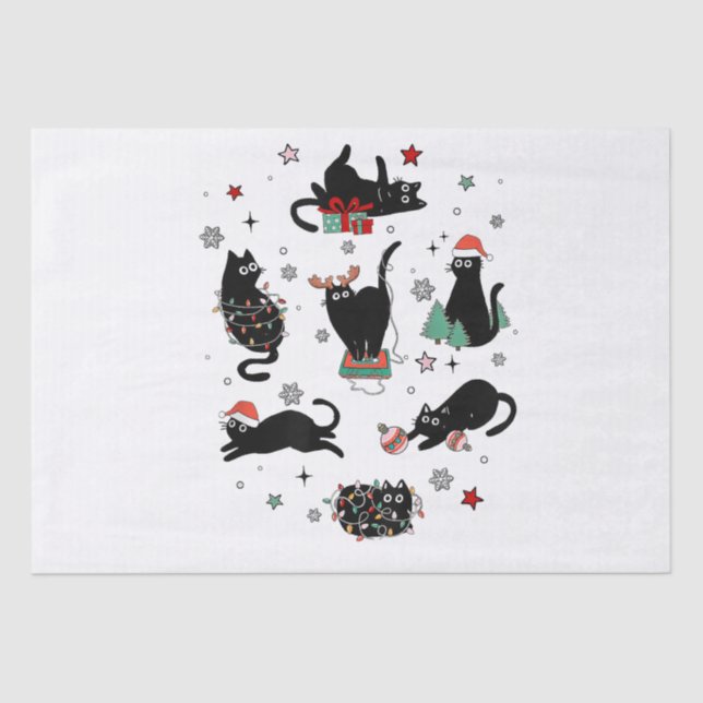 Papel De Seda Navidades Gatos Negros (Anverso)