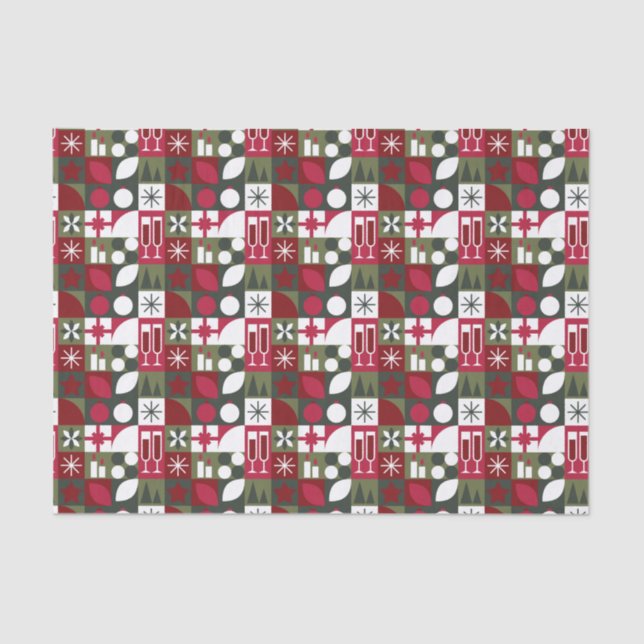 Papel De Seda Navidades geométricos (Anverso)
