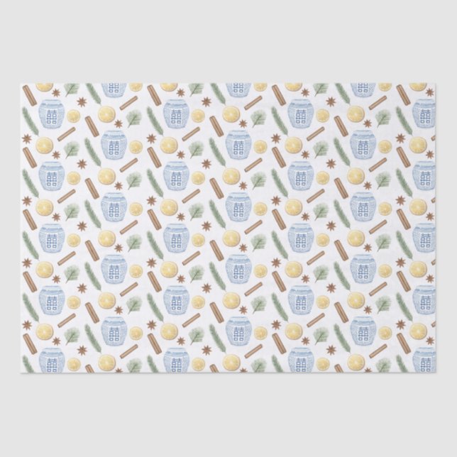 Papel De Seda Navidades Ginger Jar Cinnamon Sticks Star Anise (Anverso)