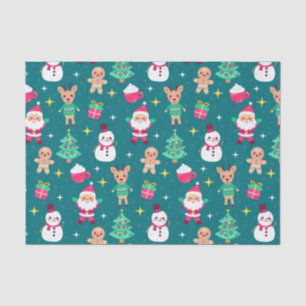 Papel De Seda Navidades Gingerbread, Cocoa, Reindeo y Santa