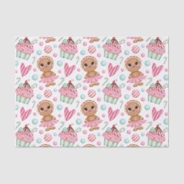 Papel De Seda Navidades Gingerbread Cookie Chica Candy & Cupcake