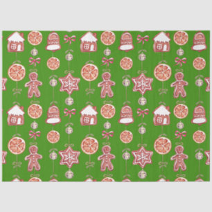 Papel De Seda Navidades Gingerbread Cookies Green