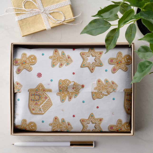 Papel De Seda Navidades Gingerbread Cookies Patrón moderno diver (Regalo )