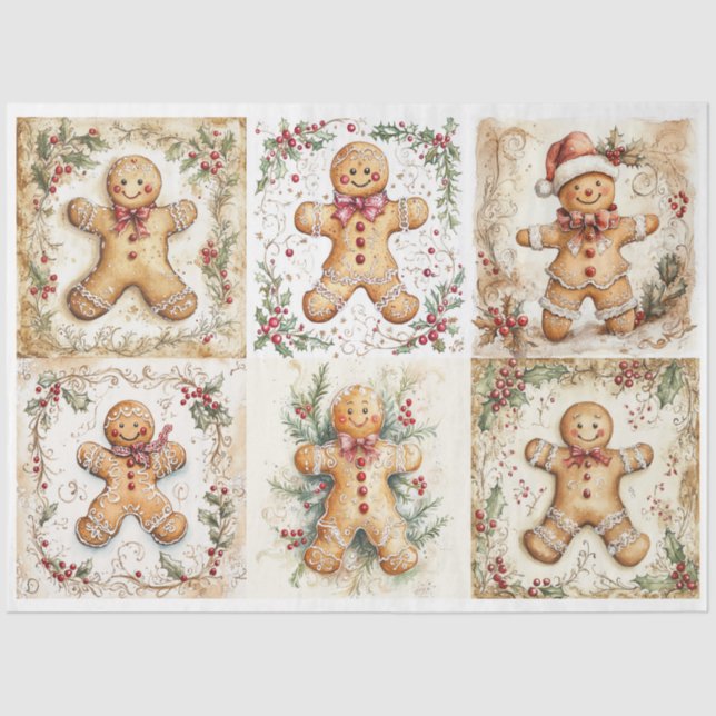 Papel De Seda Navidades Gingerbread Rounds (Anverso)