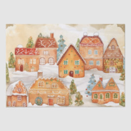 Papel De Seda Navidades Gingerbread Village Tissue Paper