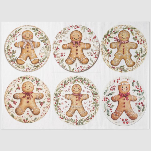 Papel De Seda Navidades Gingerman Rounds (Anverso)