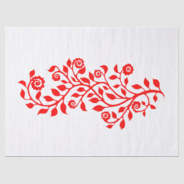 Papel De Seda Navidades Gipsy Elegantes Swirls Floral Blanco y R