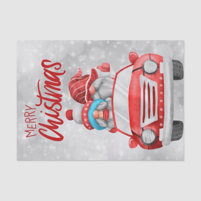 Papel De Seda Navidades Gnome Car (Anverso)