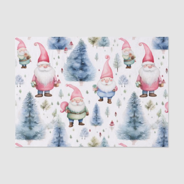 Papel De Seda Navidades Gnome Patrón sin problemas (Anverso)