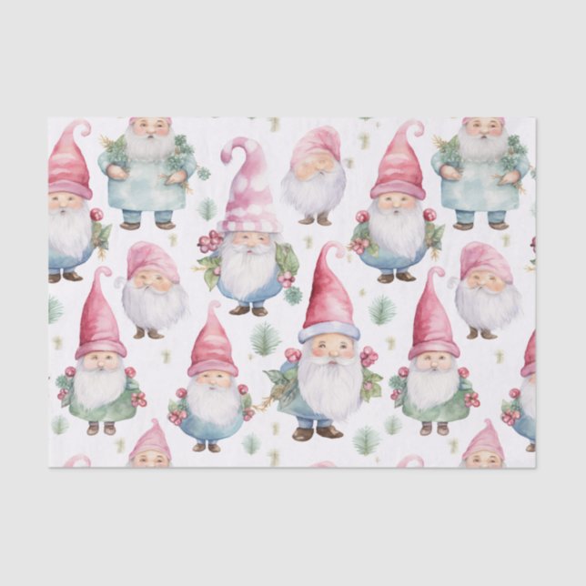 Papel De Seda Navidades Gnome Patrón sin problemas (Anverso)
