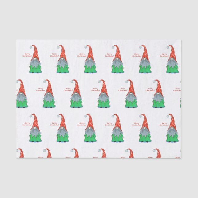 Papel De Seda Navidades Gnome Tissue Paper (Anverso)