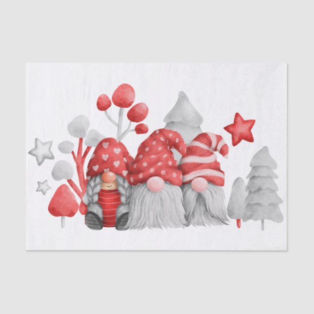 Papel De Seda Navidades Gnomes festivos (Anverso)