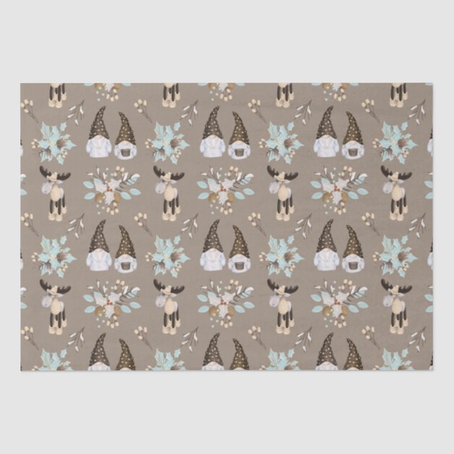 Papel De Seda Navidades Gnomes Woodland (Anverso)