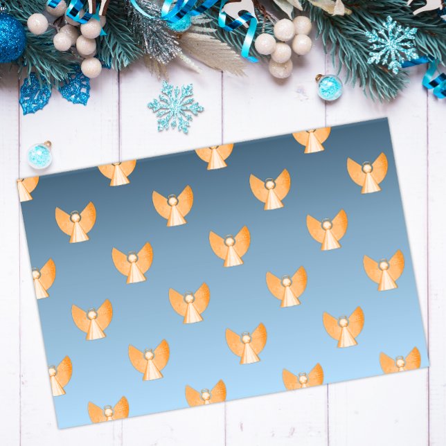 Papel De Seda Navidades Gold Angels Blue modernos (Subido por el creador)