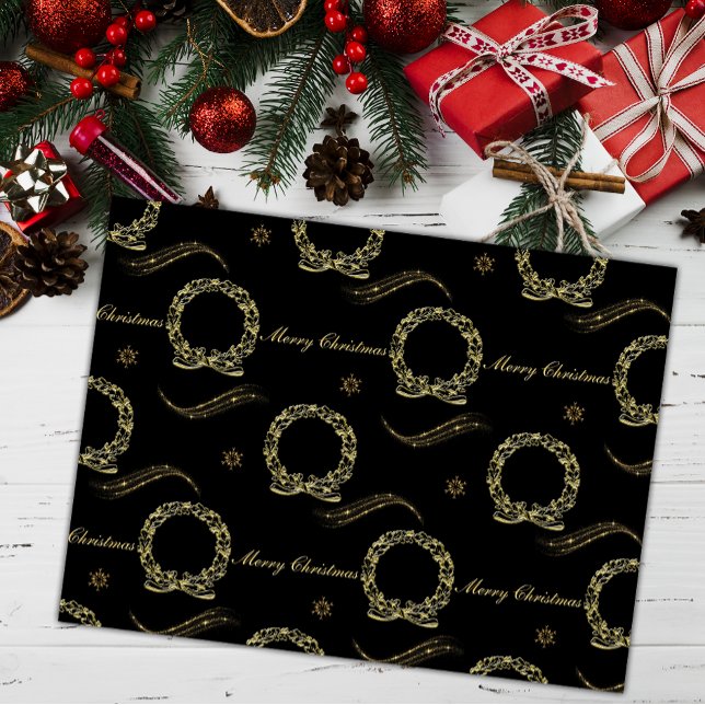 Papel De Seda Navidades Golden Holiday Elegance Black & Gold (Subido por el creador)