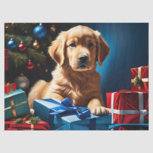 PAPEL DE SEDA NAVIDADES GOLDEN RETRIEVE PUPPY