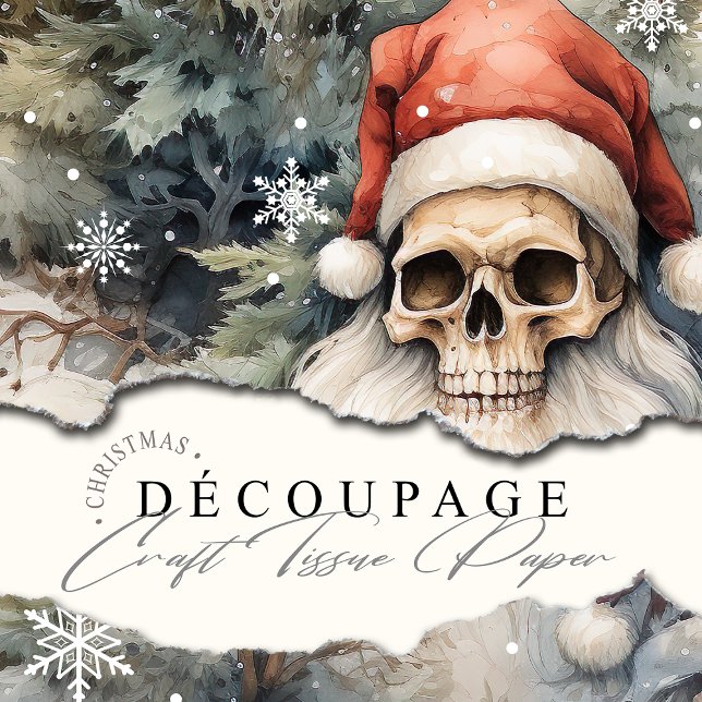 Papel De Seda Navidades góticos aplastan feriado de sombreros ro (Add a gothic sparkle to your holiday gifting, or elevate your gothic crafts with this tissue paper.)
