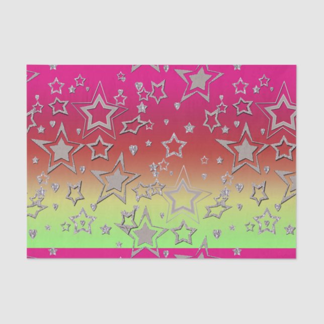 Papel De Seda Navidades gradiente purpurina brillo confetti estr (Anverso)