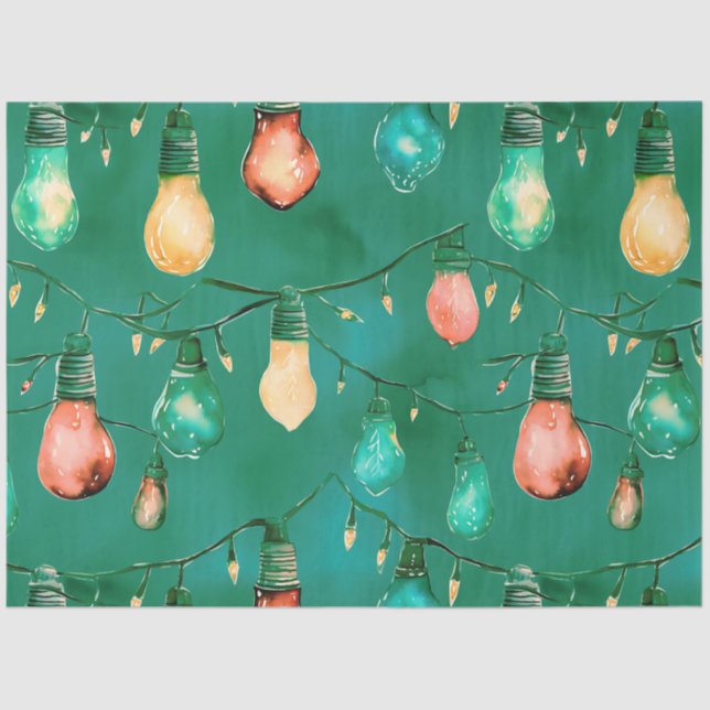 Papel De Seda Navidades grandes retro iluminan a Navidades de ca (Anverso)