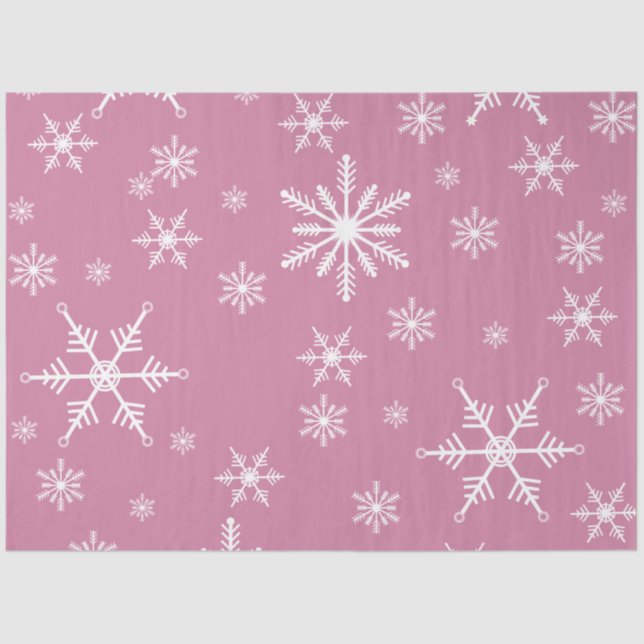 Papel De Seda Navidades Hacen Snowflake En Rosa (Anverso)