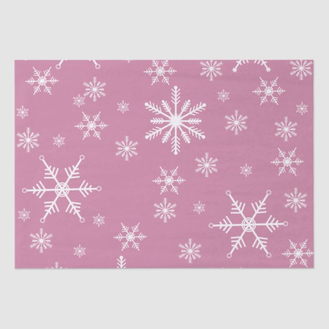Papel De Seda Navidades Hacen Snowflake En Rosa (Anverso)