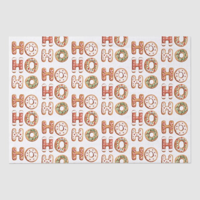 Papel De Seda Navidades Ho Ho Ho Ho Gingerbread Cookie (Anverso)