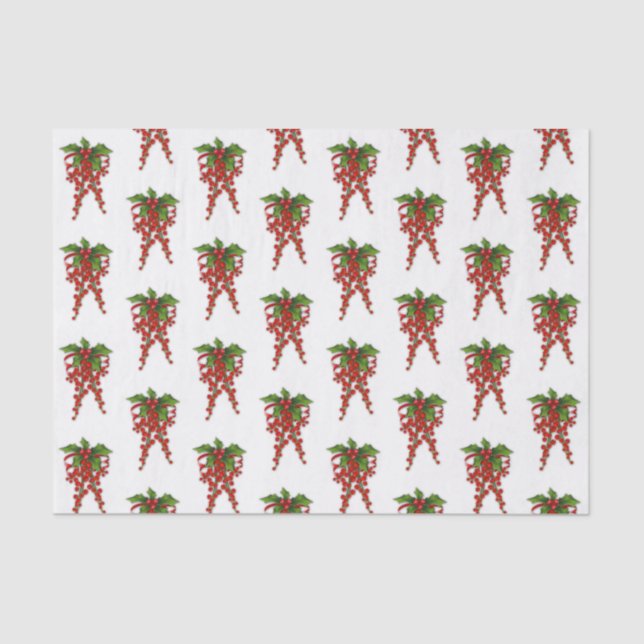 Papel De Seda Navidades Holly Berry Tissue Paper (Anverso)