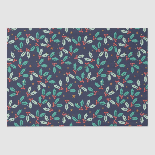 Papel De Seda Navidades Holly Seamless Pattern (Anverso)