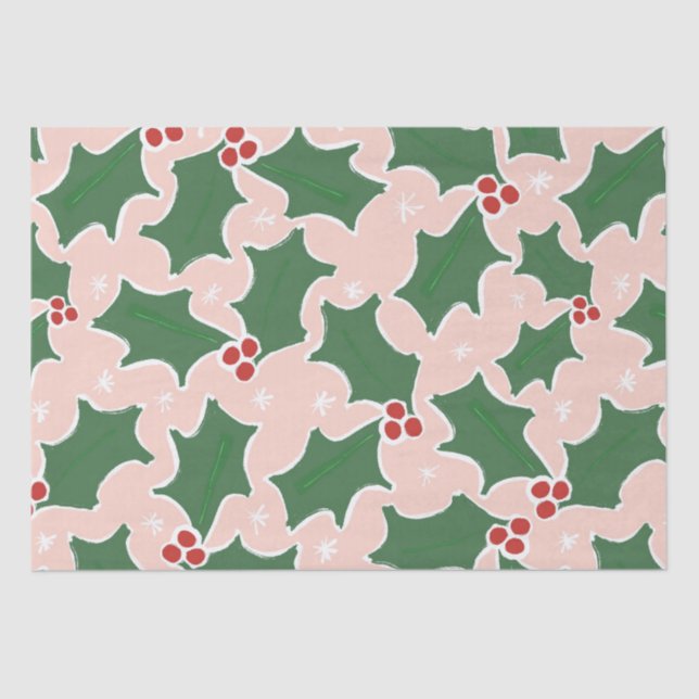 Papel De Seda Navidades Holly Tissue Paper (Anverso)