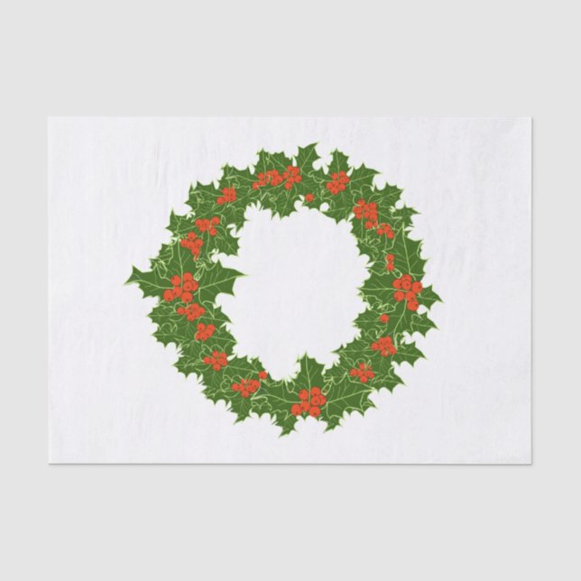 Papel De Seda Navidades Holly Wreath (Anverso)