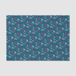 Papel De Seda Navidades holly y bayas rojas gris verde