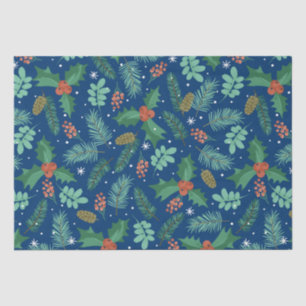 Papel De Seda Navidades holly y conos de pino patrón envoltura p