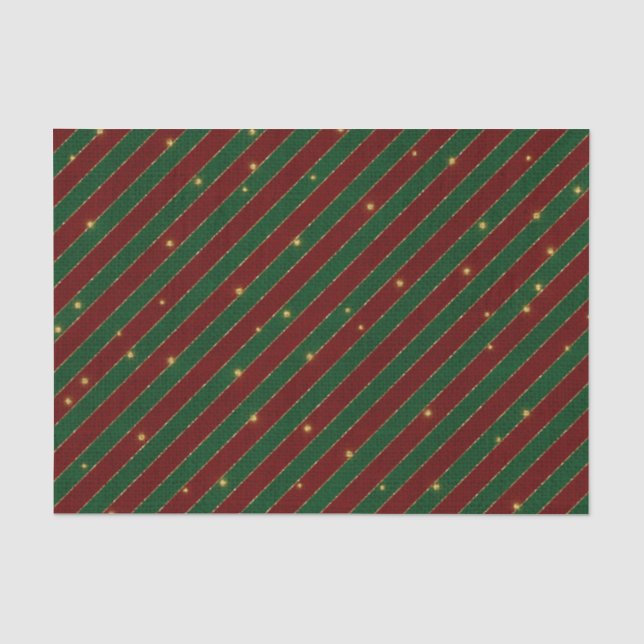 PAPEL DE SEDA NAVIDADES HUELLAS DE DIAGONAL ROJAS Y VERDES (Anverso)