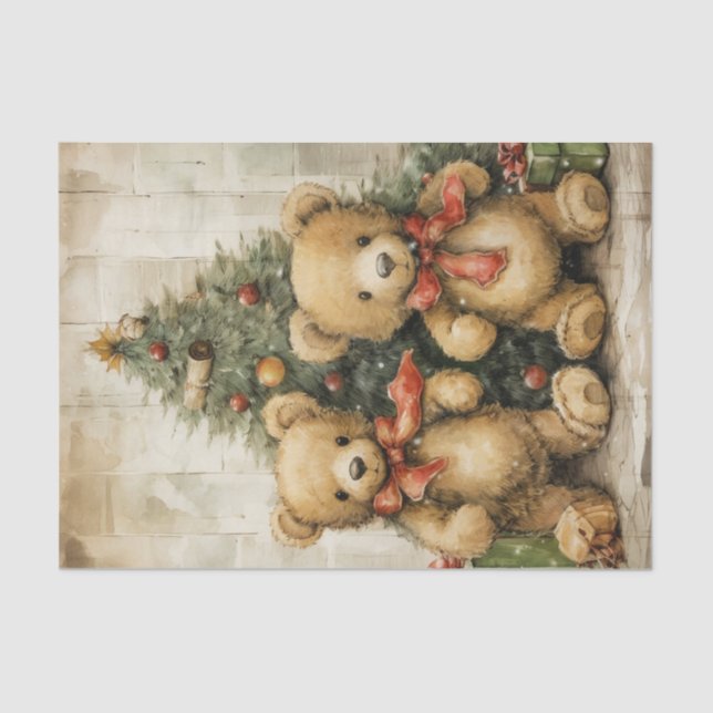 Papel De Seda Navidades indignantemente adorables Teddy Bears (Anverso)