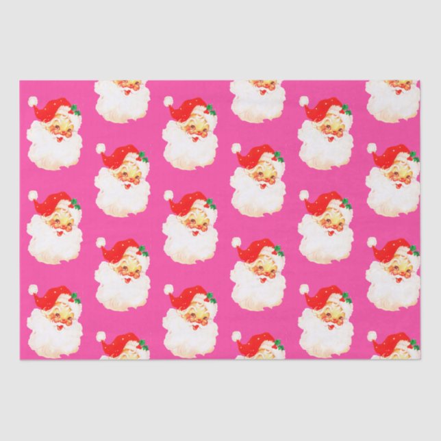 Papel De Seda Navidades Jolly Santa Merry Pink Fun (Anverso)