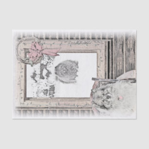 Papel De Seda Navidades Keeshond Ventana de Invierno Pintura de 