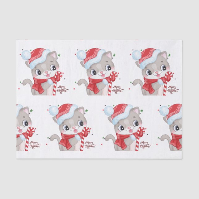 Papel De Seda Navidades Kitty con luces (Anverso)
