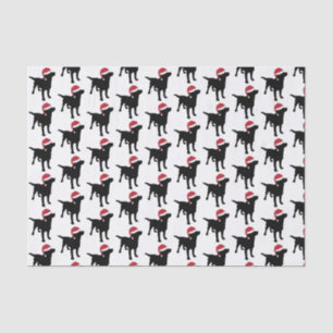Papel De Seda Navidades Labrador Perro Negro En Santa Hat