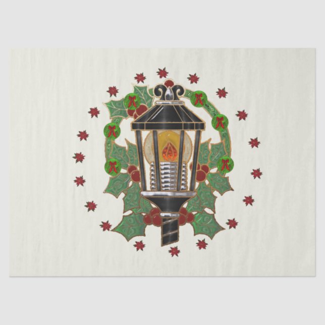 Papel De Seda Navidades Lantern Stain Glass Art Deco (Anverso)