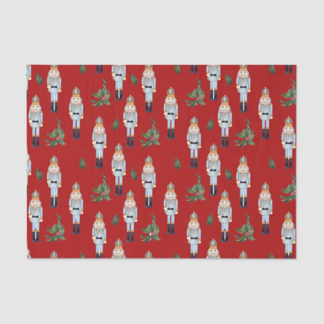 Papel De Seda Navidades lanzan chantajes azules sobre rojo (Anverso)