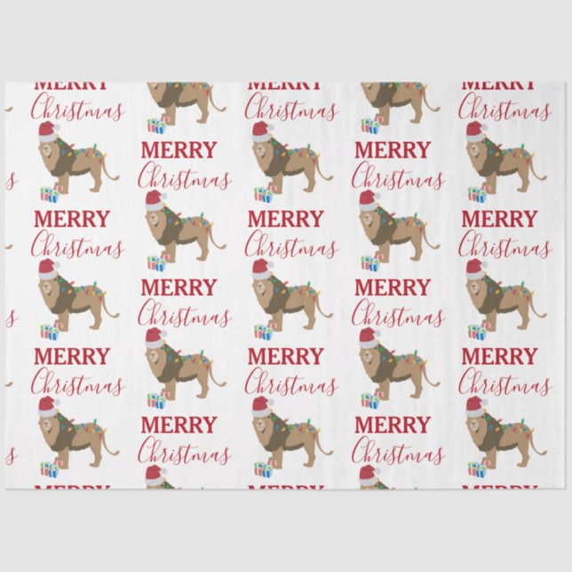 Papel De Seda Navidades leen gracioso animal con Santa Hat (Anverso)