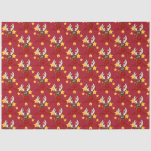 Papel De Seda Navidades lindos Rudolph Reindeer Red
